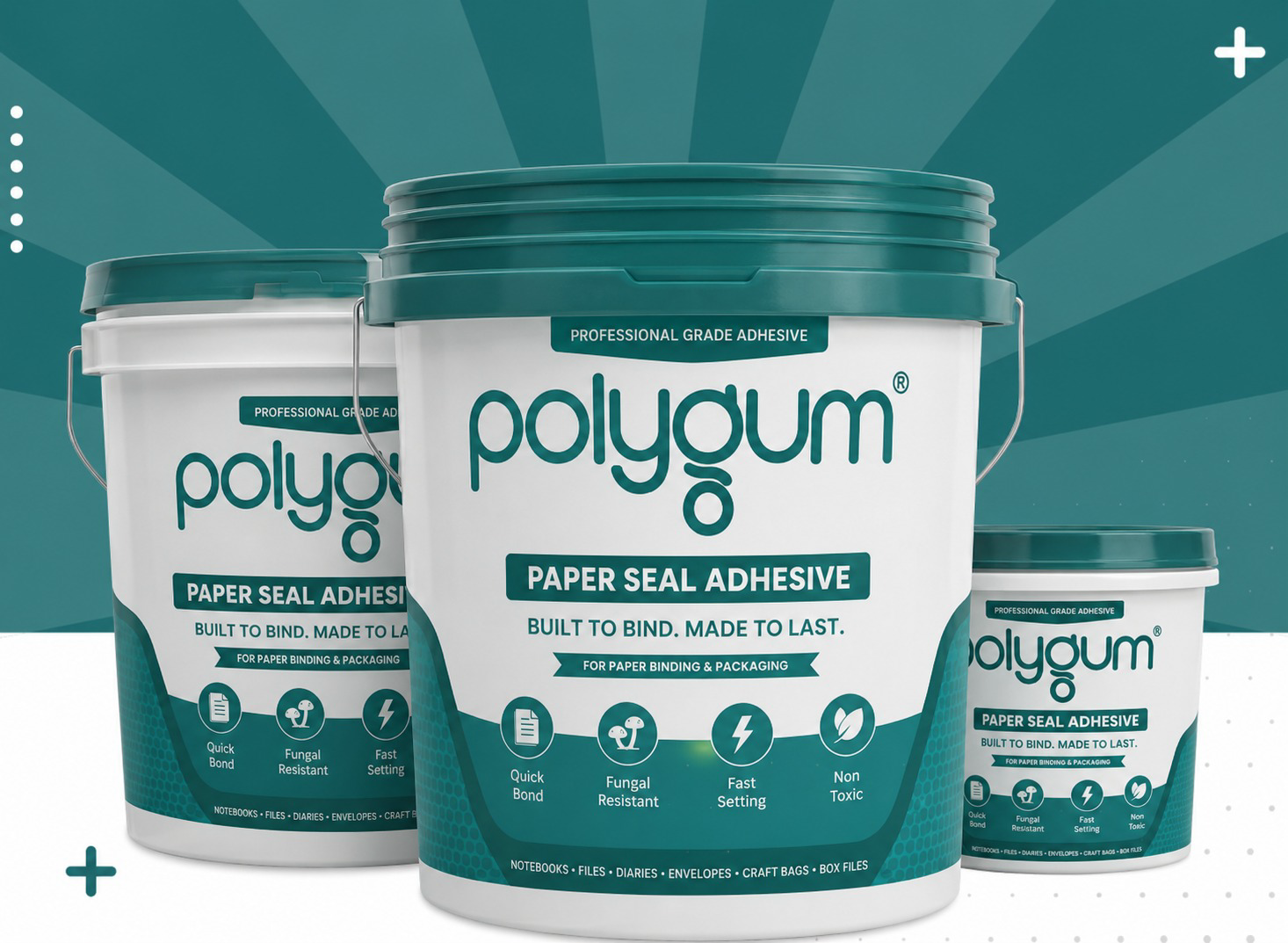 POLYGUM® Paper Seal Adhesive - Professional-grade adhesive built for paper binding and packaging — notebooks, files, diaries, envelopes, craft bags and box files. - Synergy Bonding Solutions