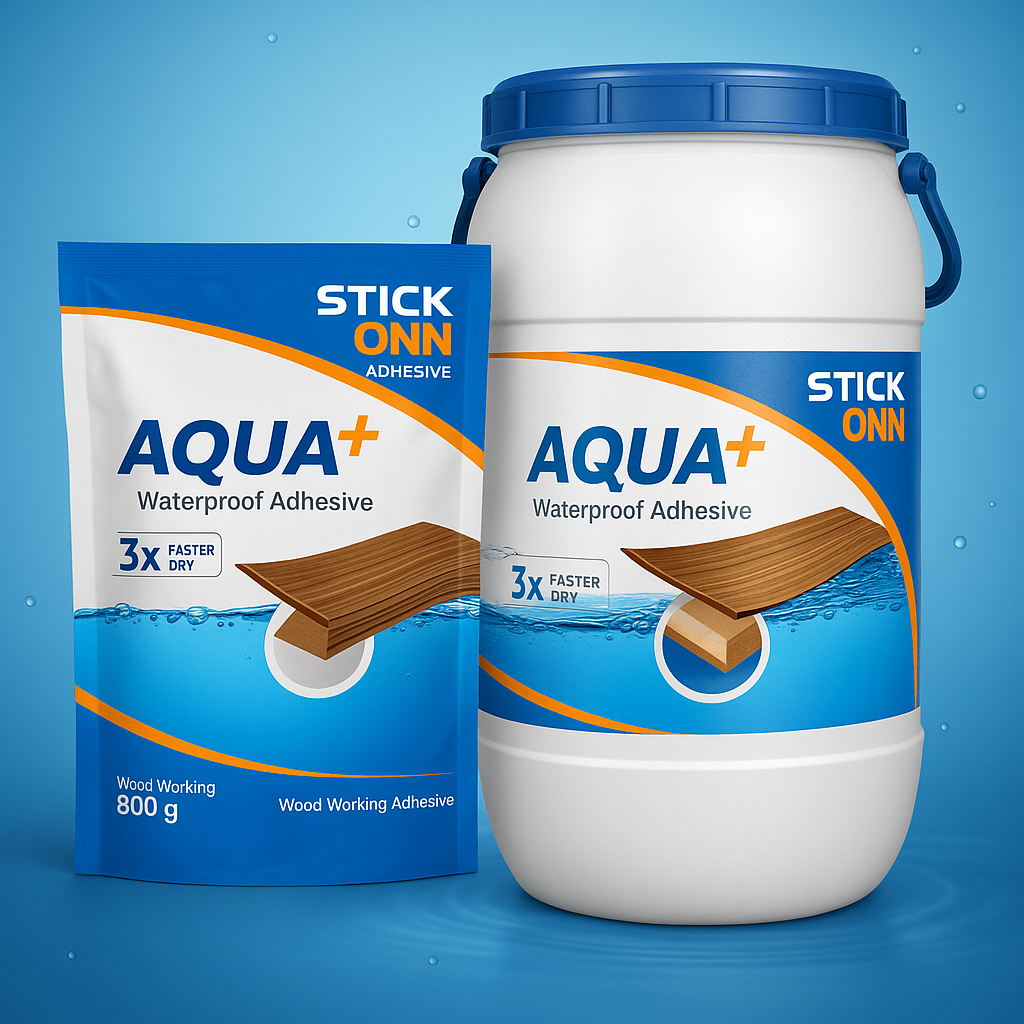 Stick-Onn Aqua+ - High water resistance, ideal for premium woodwork. Fast setting and durable. - Synergy Bonding Solutions